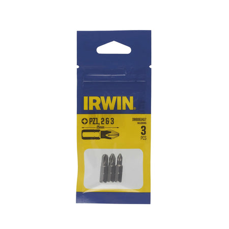 IRWIN Bits set 3 stuks pz1 pz2 pz3 /25mm
