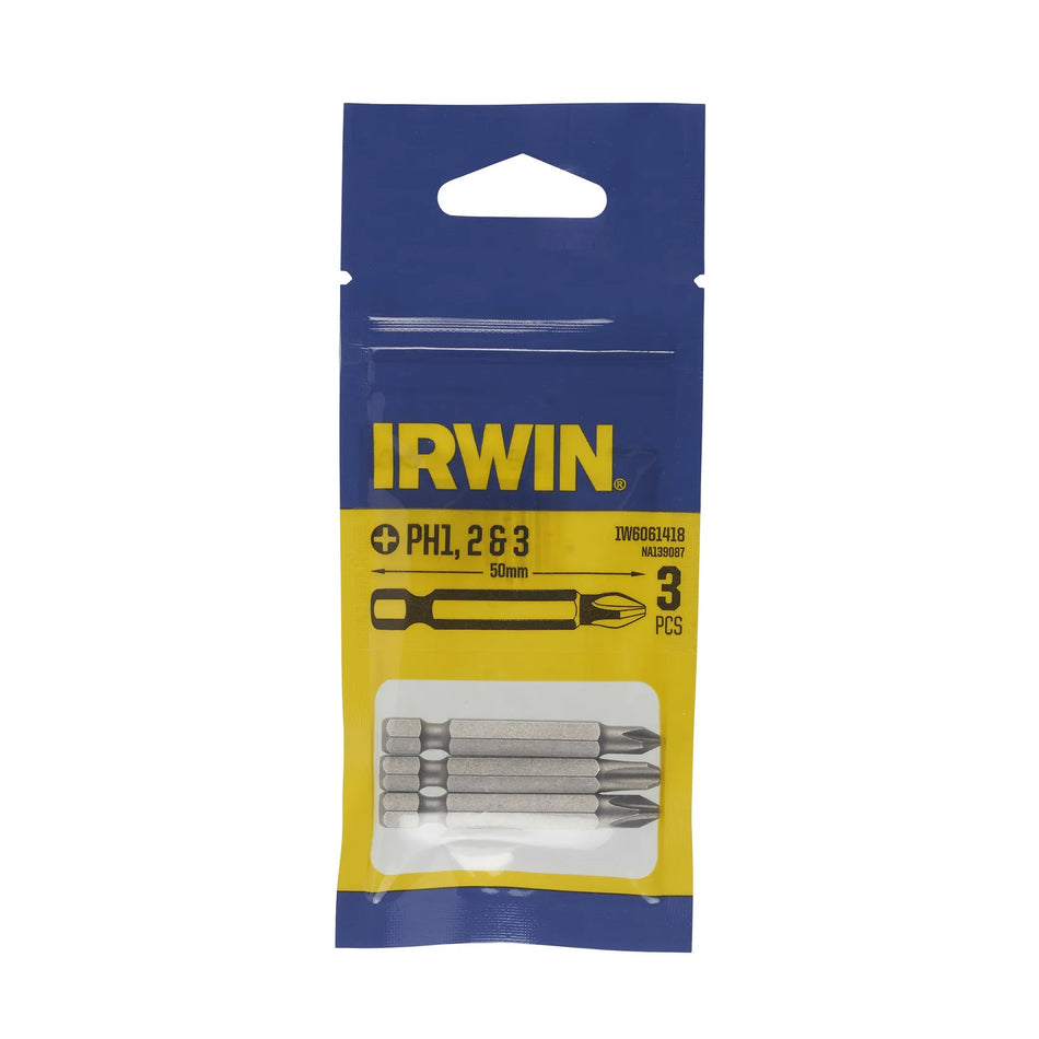IRWIN Bits set 3 stuks ph1 ph2 ph3 /50mm