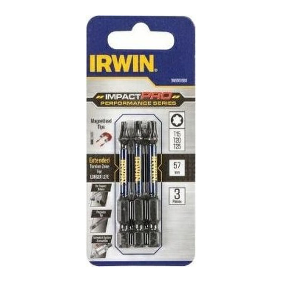 IRWIN Bits slagvaste set 3 stuks tx t15, t20, t25 50mm