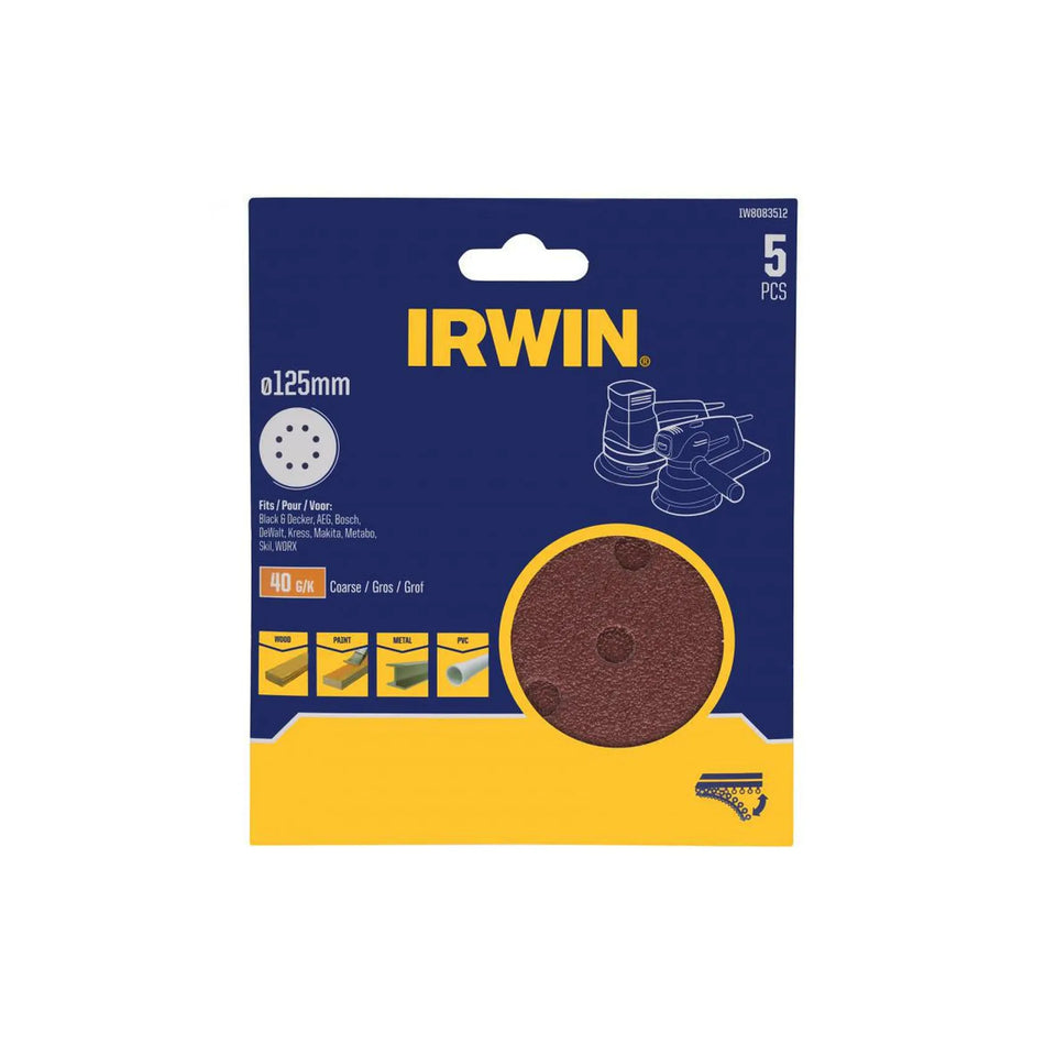 IRWIN Schuurschijf schuur perforatie 125mm p 32 /5 stuks
