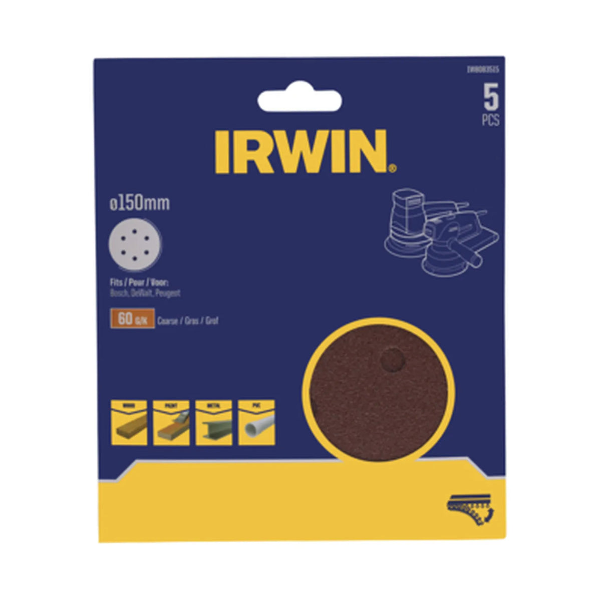 IRWIN Schuurschijf schuur perforatie 125mm p 32 /5 stuks