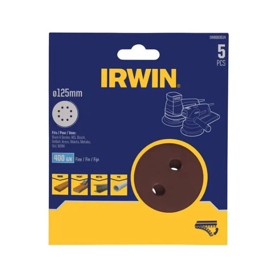 IRWIN Schuurschijf schuur perforatie 125mm p 40 /5 stuks