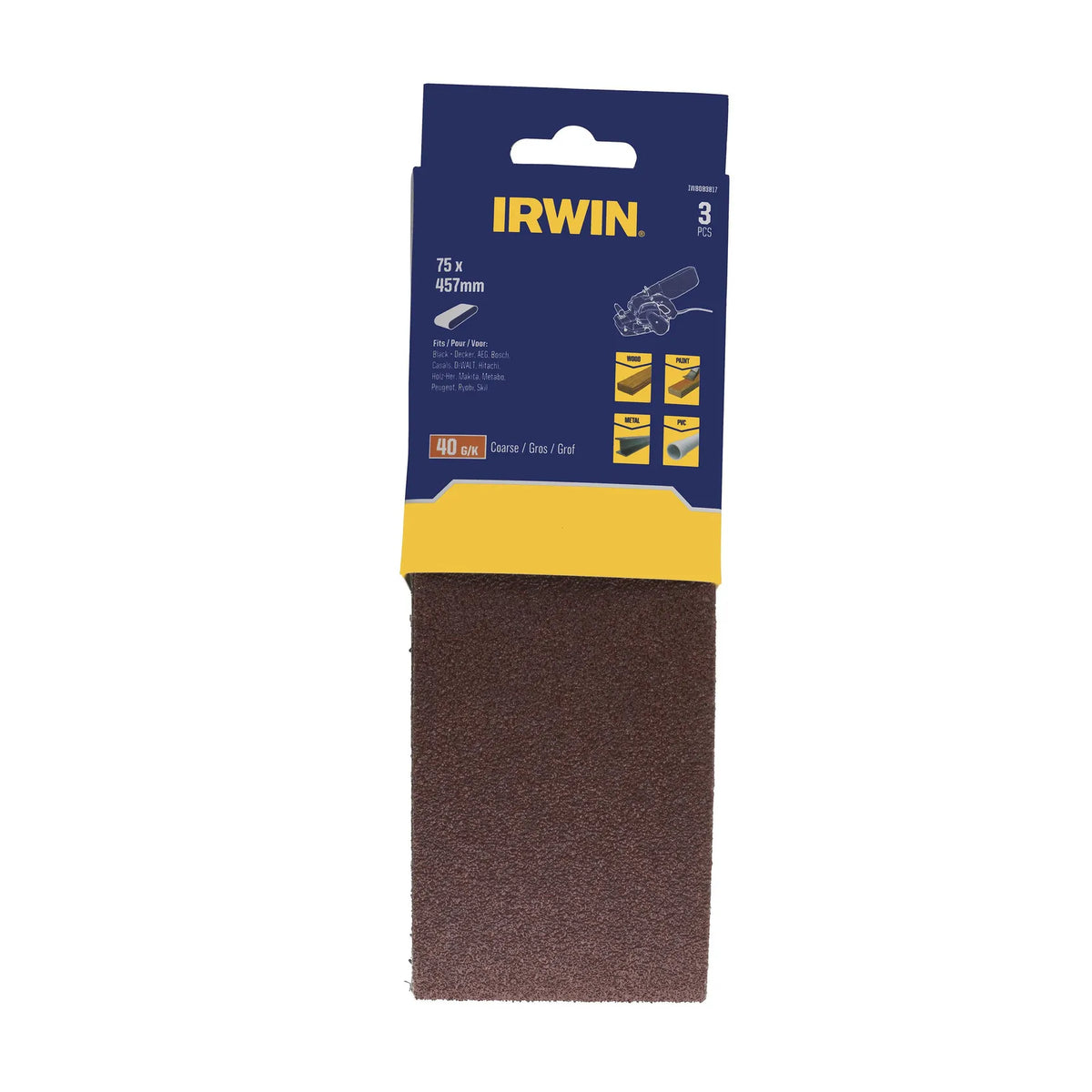 IRWIN Pasy eindloze 75mm x 457mm p 40 /3 stuks
