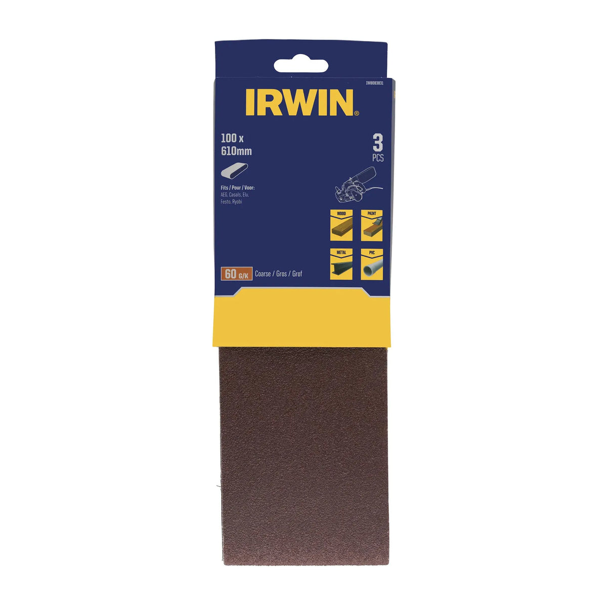 IRWIN Pasy eindloze 100mm x 610mm p 60 /3 stuks