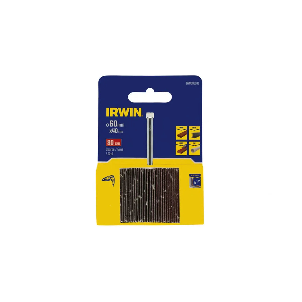 IRWIN Slijpsteen listkowa trzpieniowa 60mm x 40mm p 80