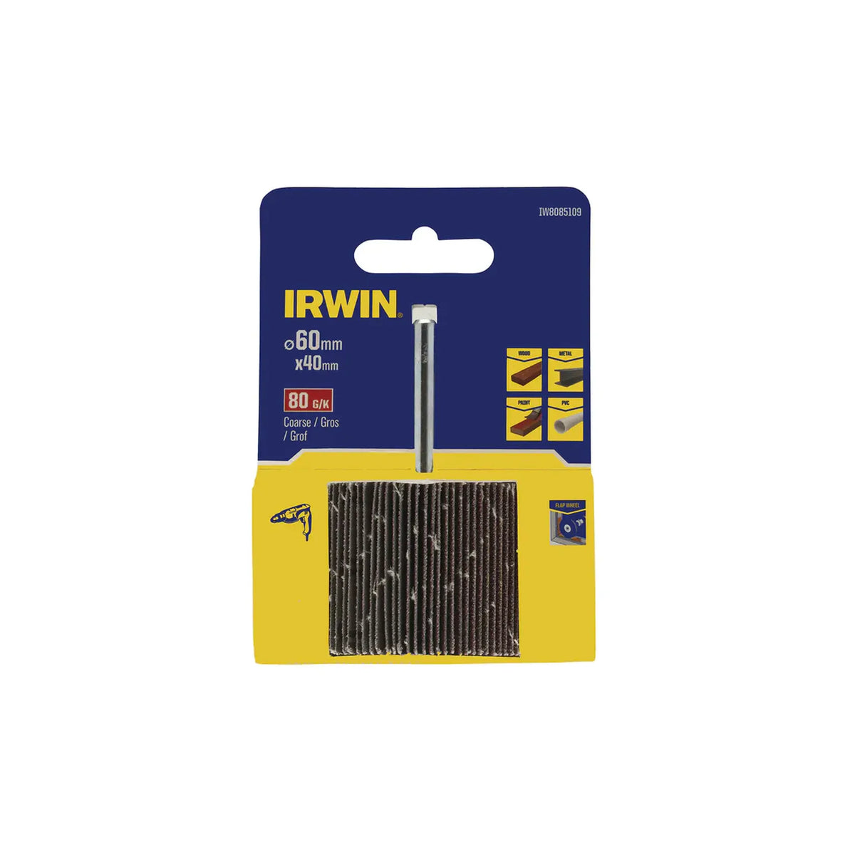 IRWIN Slijpsteen listkowa trzpieniowa 60mm x 40mm p 80