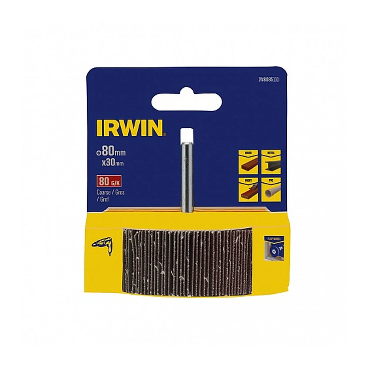 IRWIN Slijpsteen listkowa trzpieniowa 80mm x 30mm p 80
