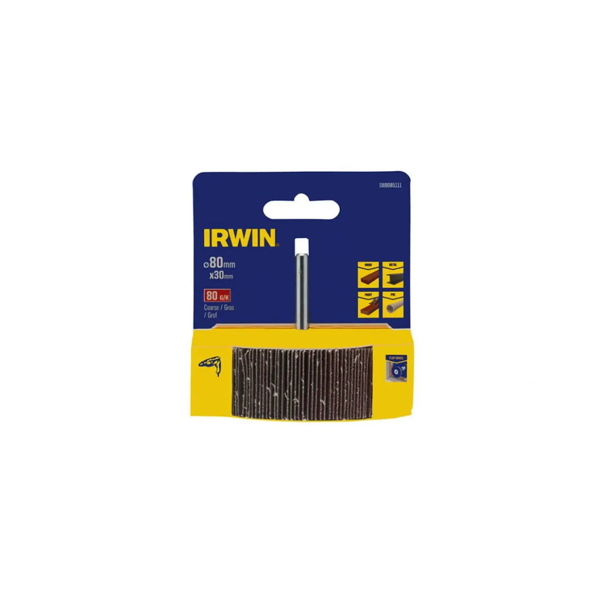 IRWIN Slijpsteen listkowa trzpieniowa 80mm x 30mm p 80
