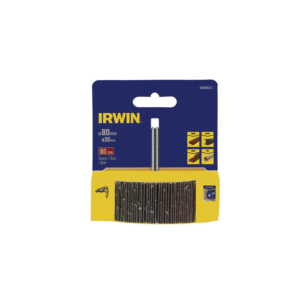 IRWIN Slijpsteen listkowa trzpieniowa 80mm x 30mm p 80