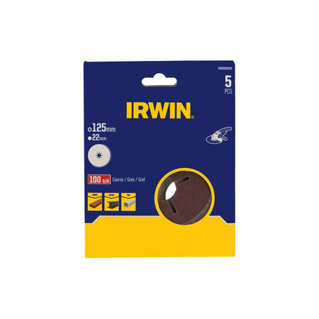 IRWIN Schuurschijf fiberschuur 125mm x 22mm p100 /5 stuks