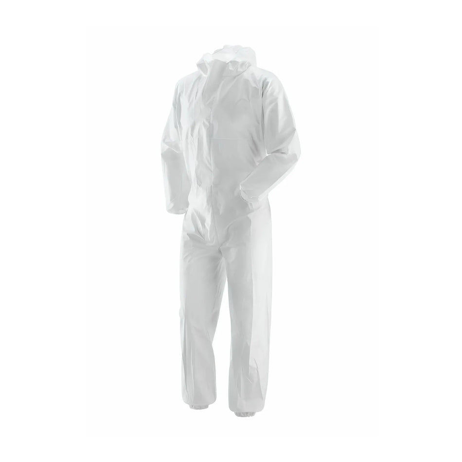 AWTools Wegwerpoverall wit maat XXL polyester met polyethyleen coating