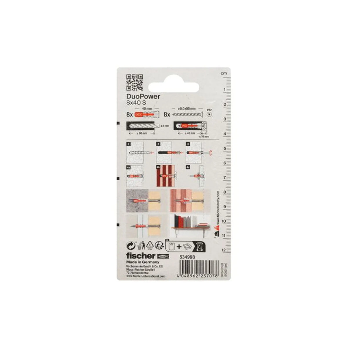 Fischer DuoPower 8x40 met schroef
