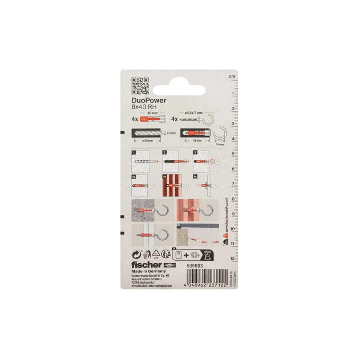 Fischer DuoPower 8x40 met ronde haak