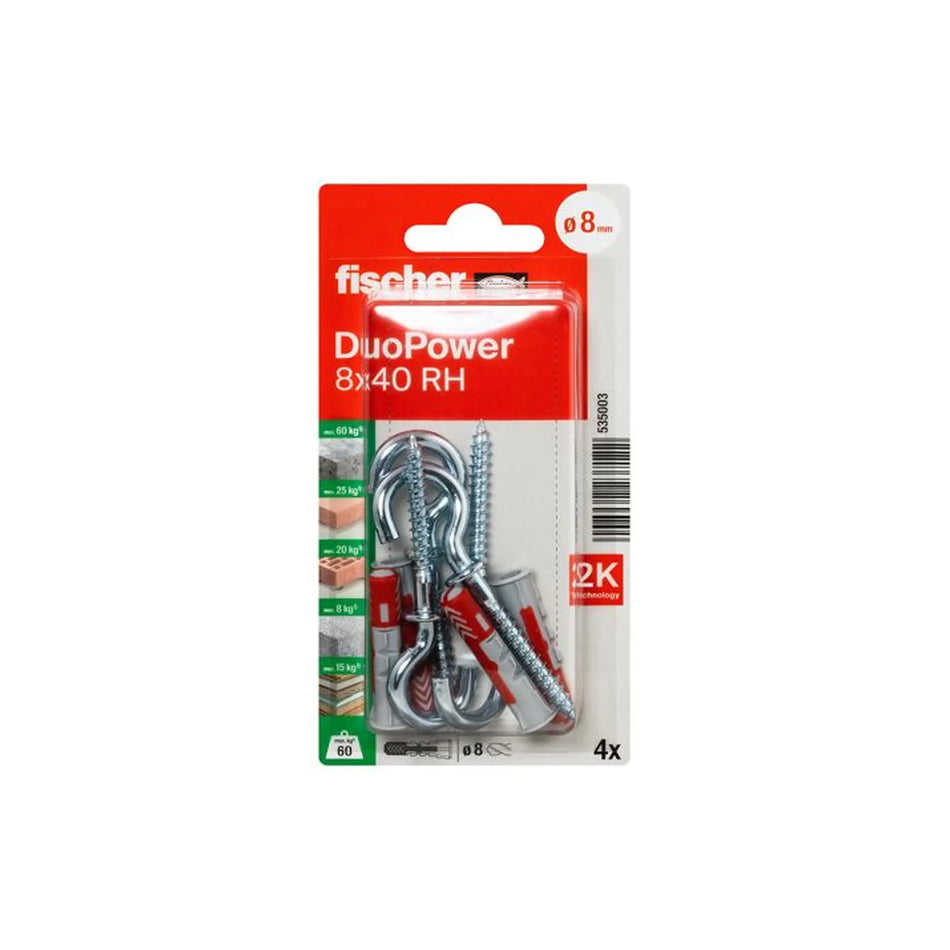 Fischer DuoPower 8x40 met ronde haak
