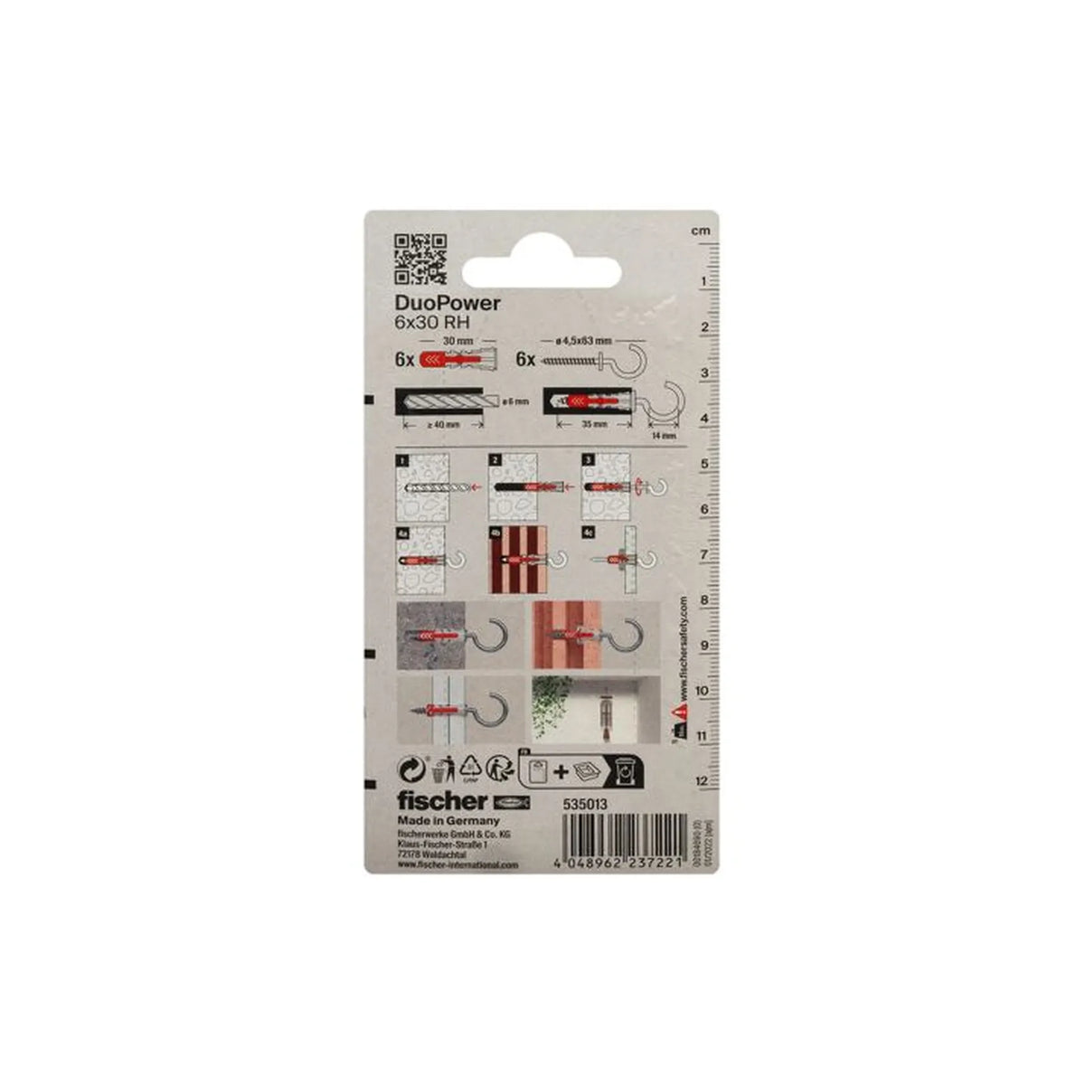Fischer DuoPower 6x30 met ronde haak