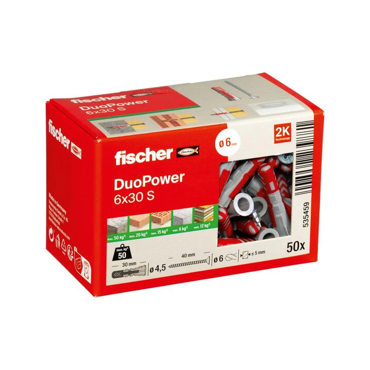 Fischer DuoPower 6x30 S met schroef