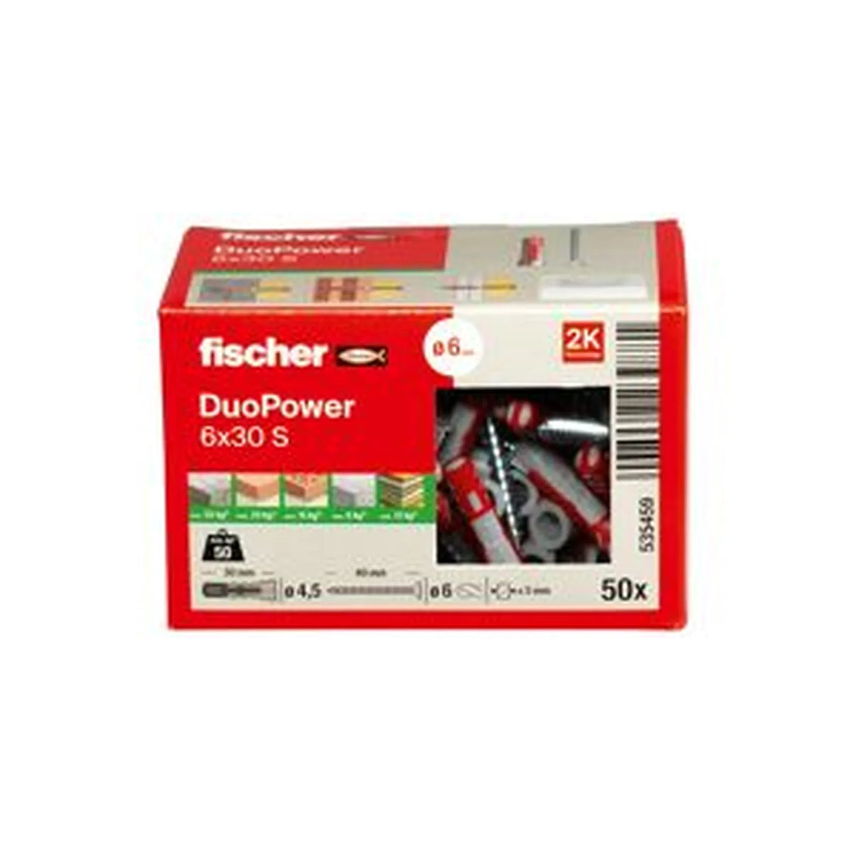 Fischer DuoPower 6x30 S met schroef