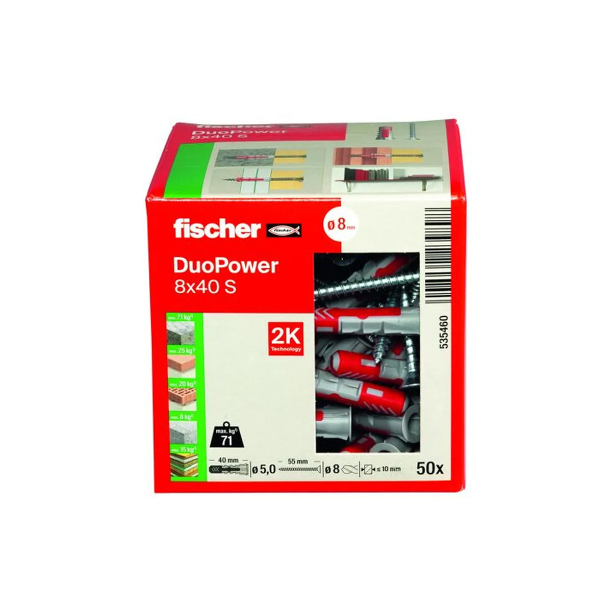 Fischer DuoPower 8x40 S met schroef