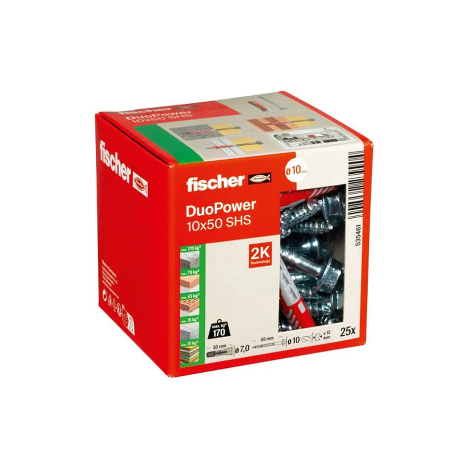 Fischer DuoPower 10x50 FUS met zeskantschroef