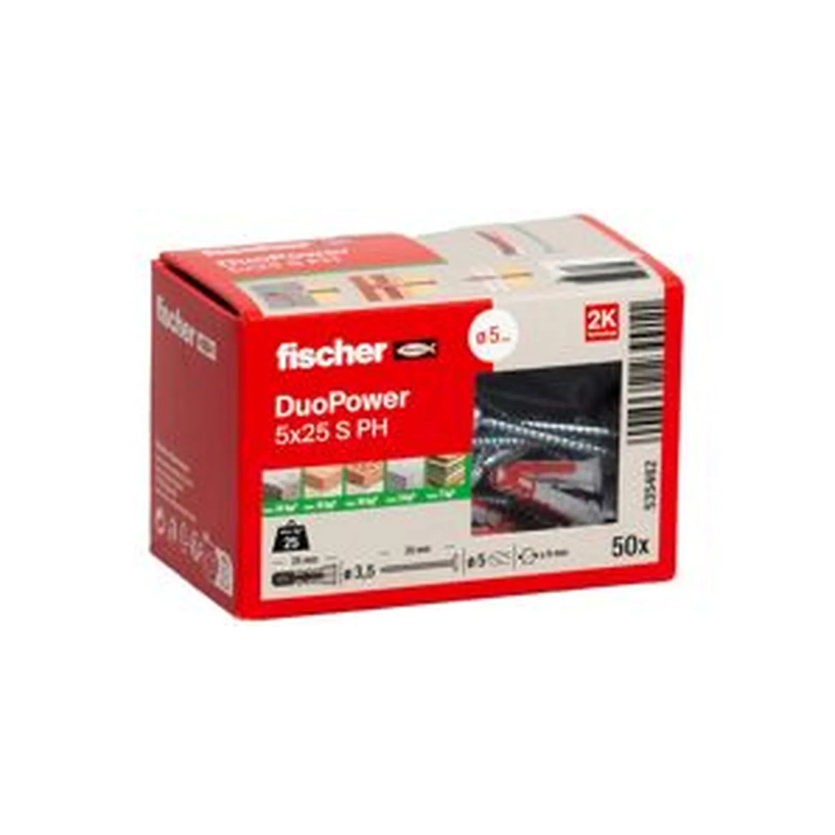Fischer DuoPower 5x25 met bolkopschroef