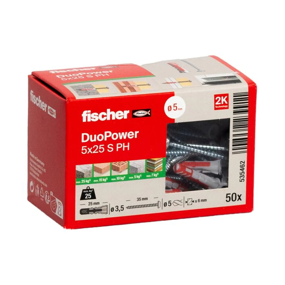Fischer DuoPower 5x25 met bolkopschroef