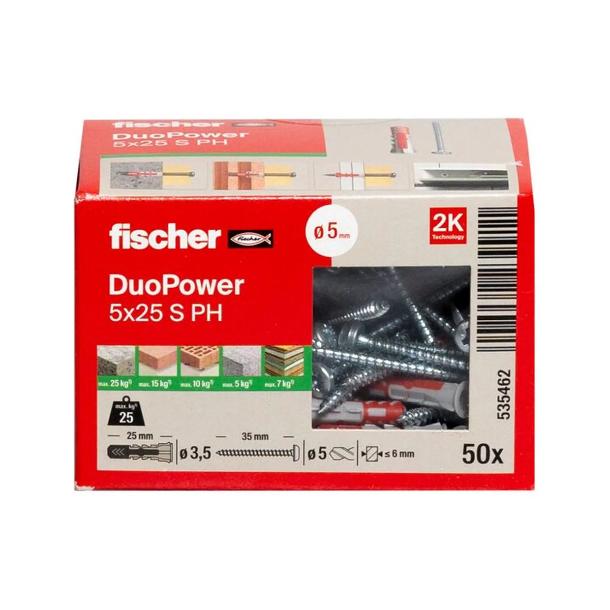 Fischer DuoPower 5x25 met bolkopschroef