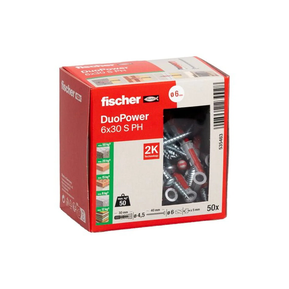Fischer DuoPower 6x30 met bolkopschroef