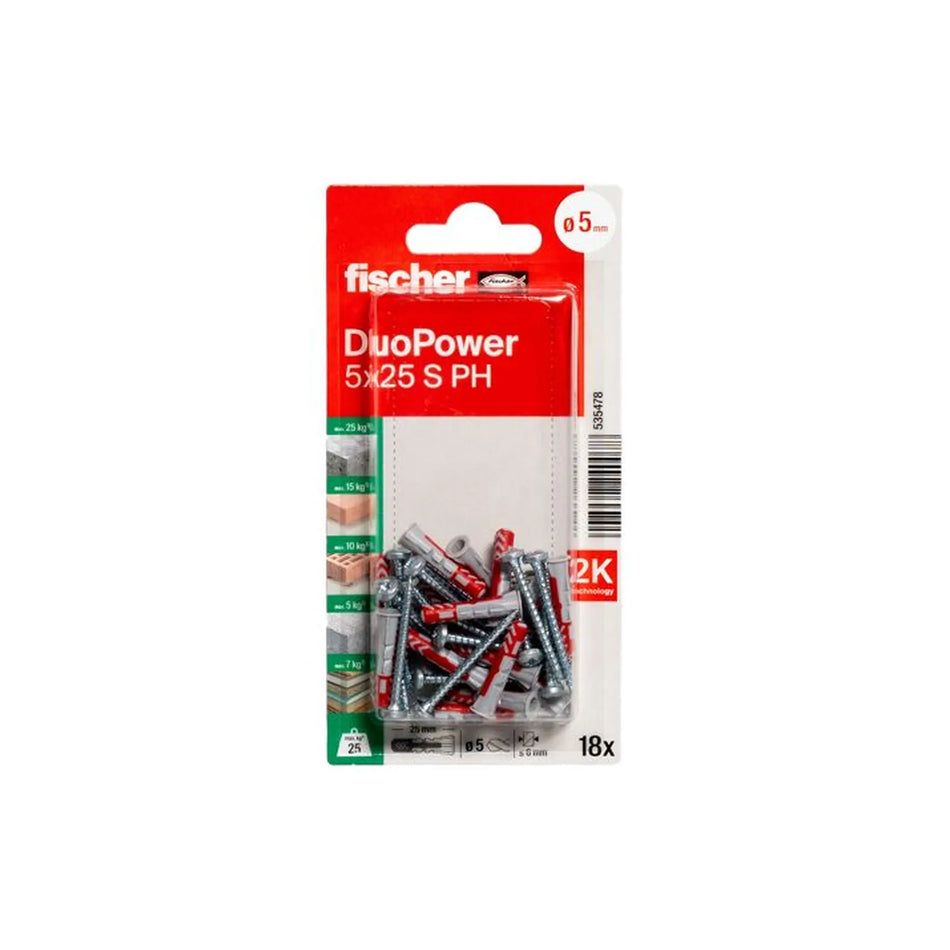 Fischer DuoPower 5x25 met bolkopschroef