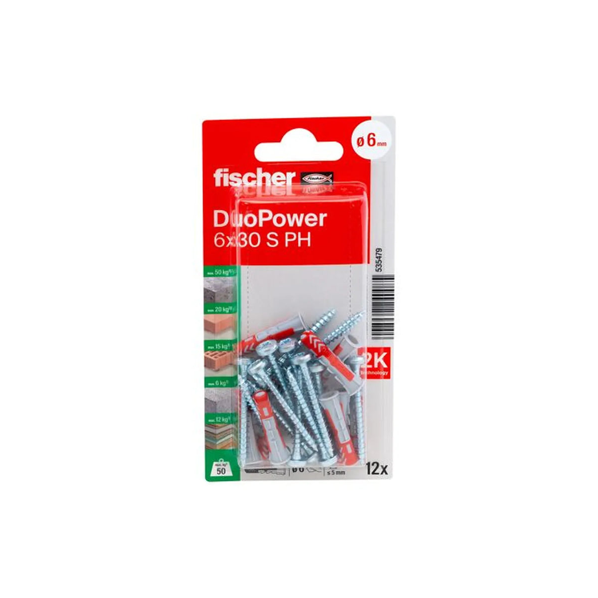 Fischer DuoPower 6x30 met bolkopschroef