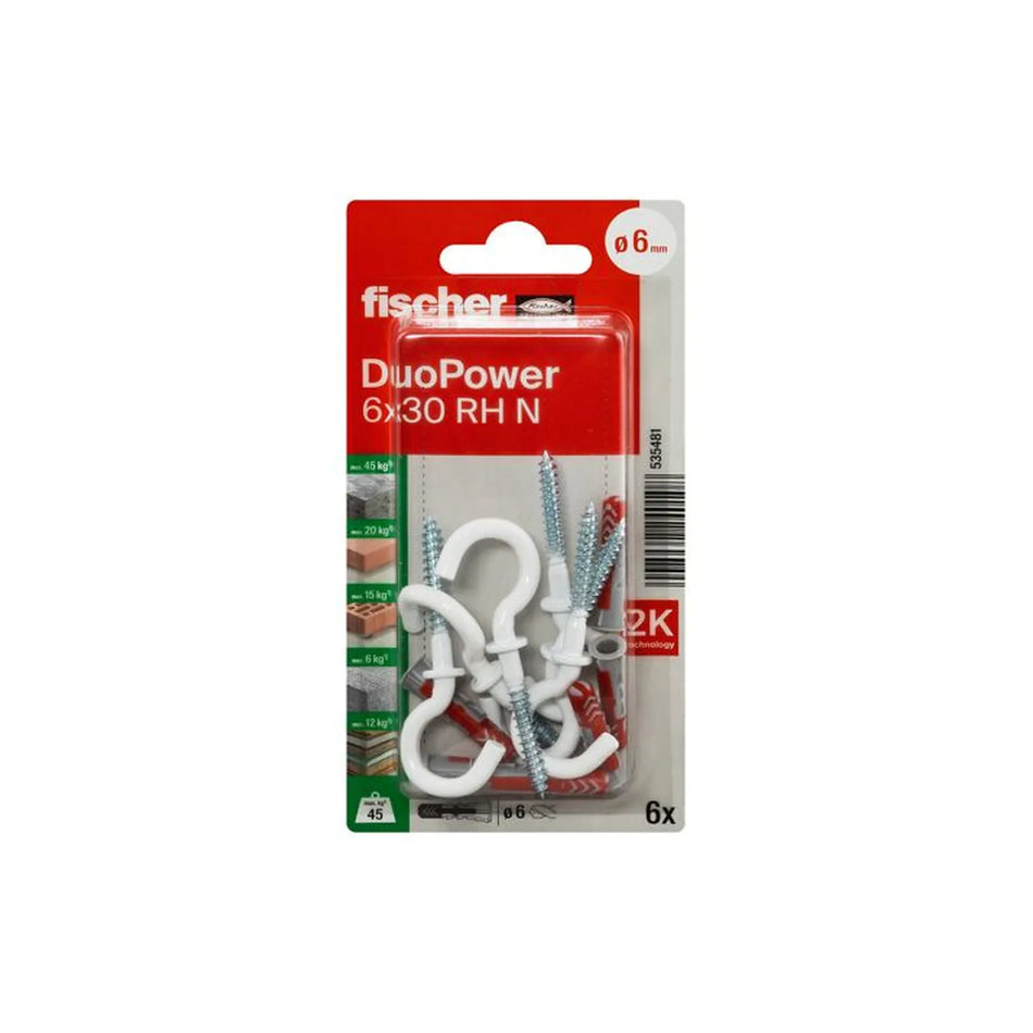 Fischer DuoPower 6x30 met nylon ronde haak