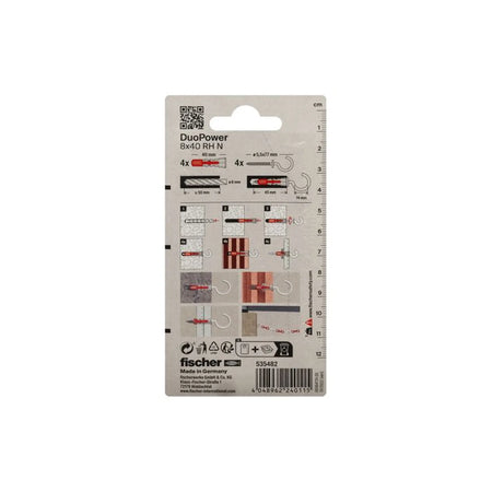 Fischer DuoPower 8x40 met nylon ronde haak