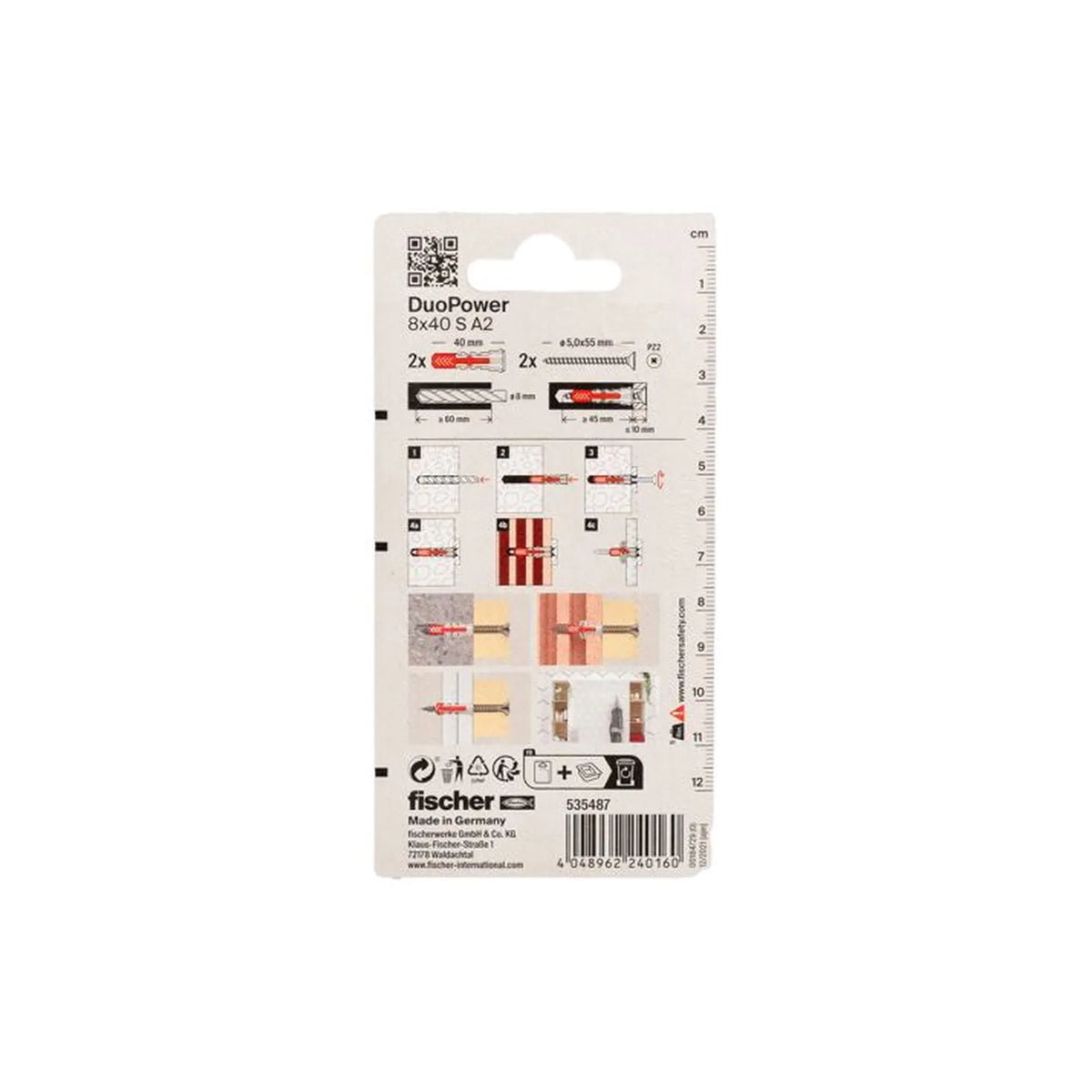 Fischer DuoPower 8x40 met rvs A2 schroef