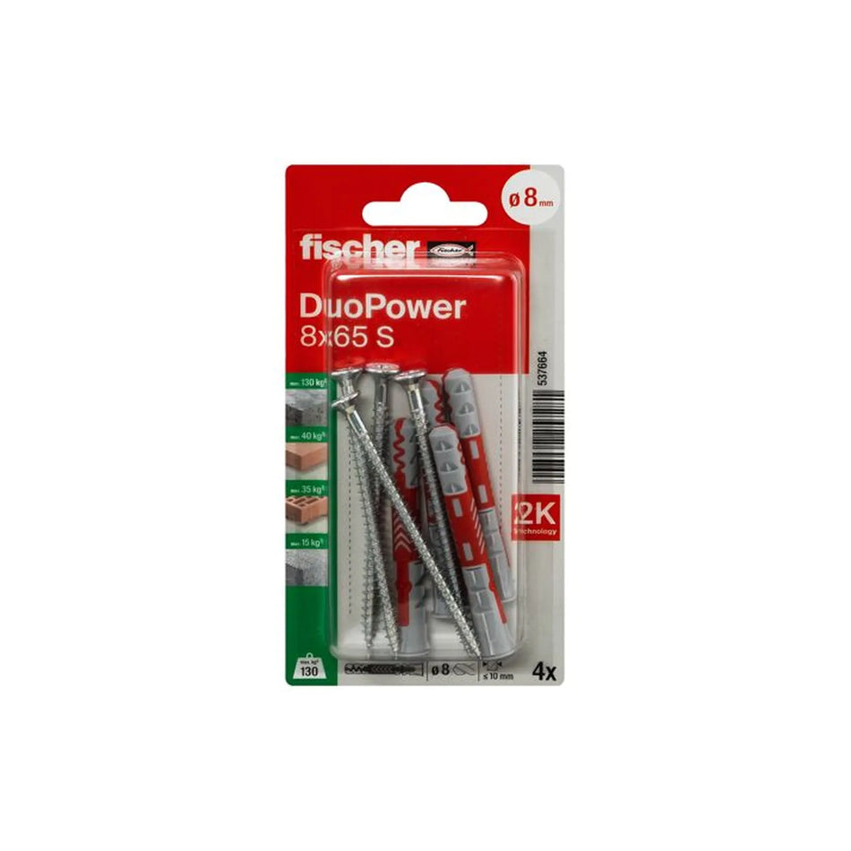 Fischer DuoPower 8x65 met schroef