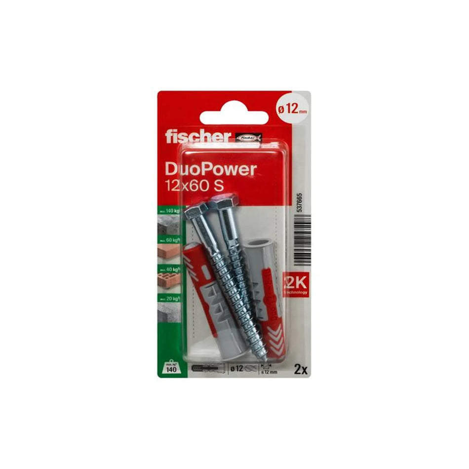 Fischer DuoPower 12x60 met zeskantschroef