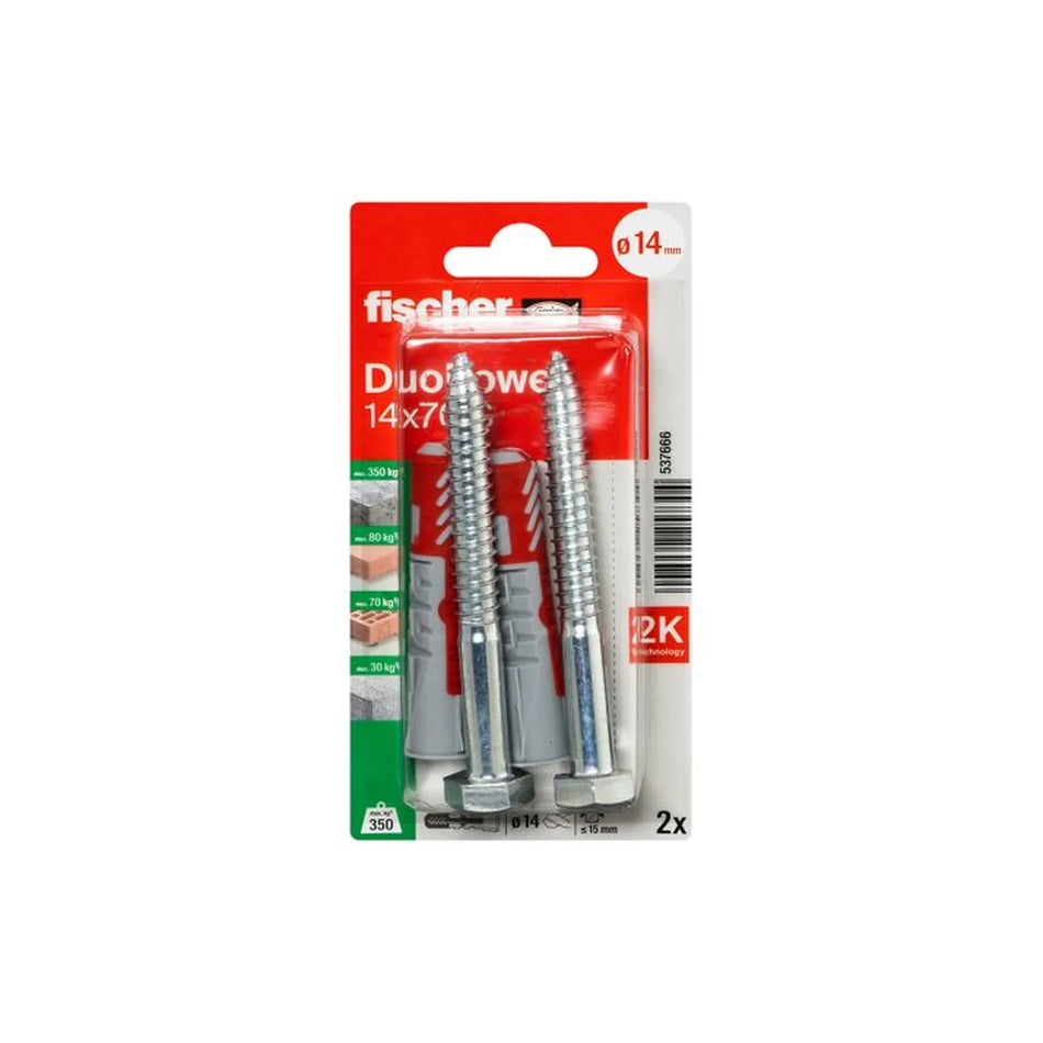 Fischer DuoPower 14x70 met zeskantschroef