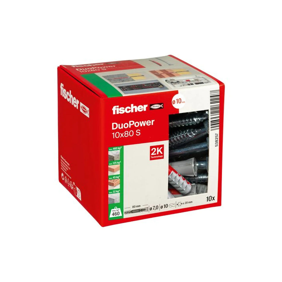 Fischer DuoPower 10x80 SS met zeskantschroef
