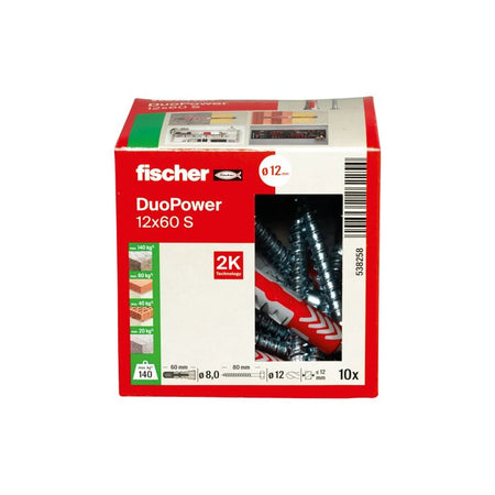 Fischer DuoPower 12x60 SS met zeskantschroef
