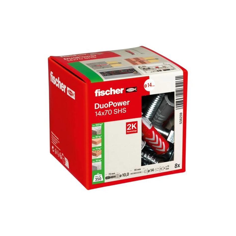 Fischer DuoPower 14x70 SS met zeskantschroef