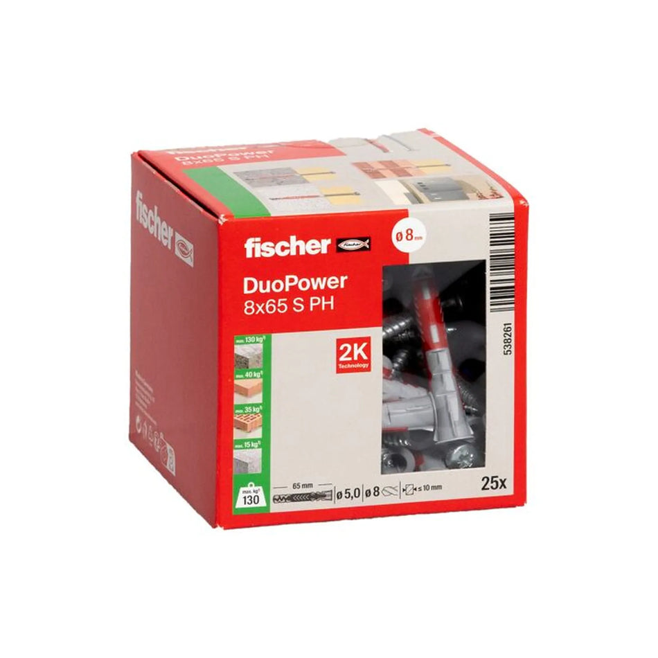 Fischer DuoPower 8x65 met bolkopschroef