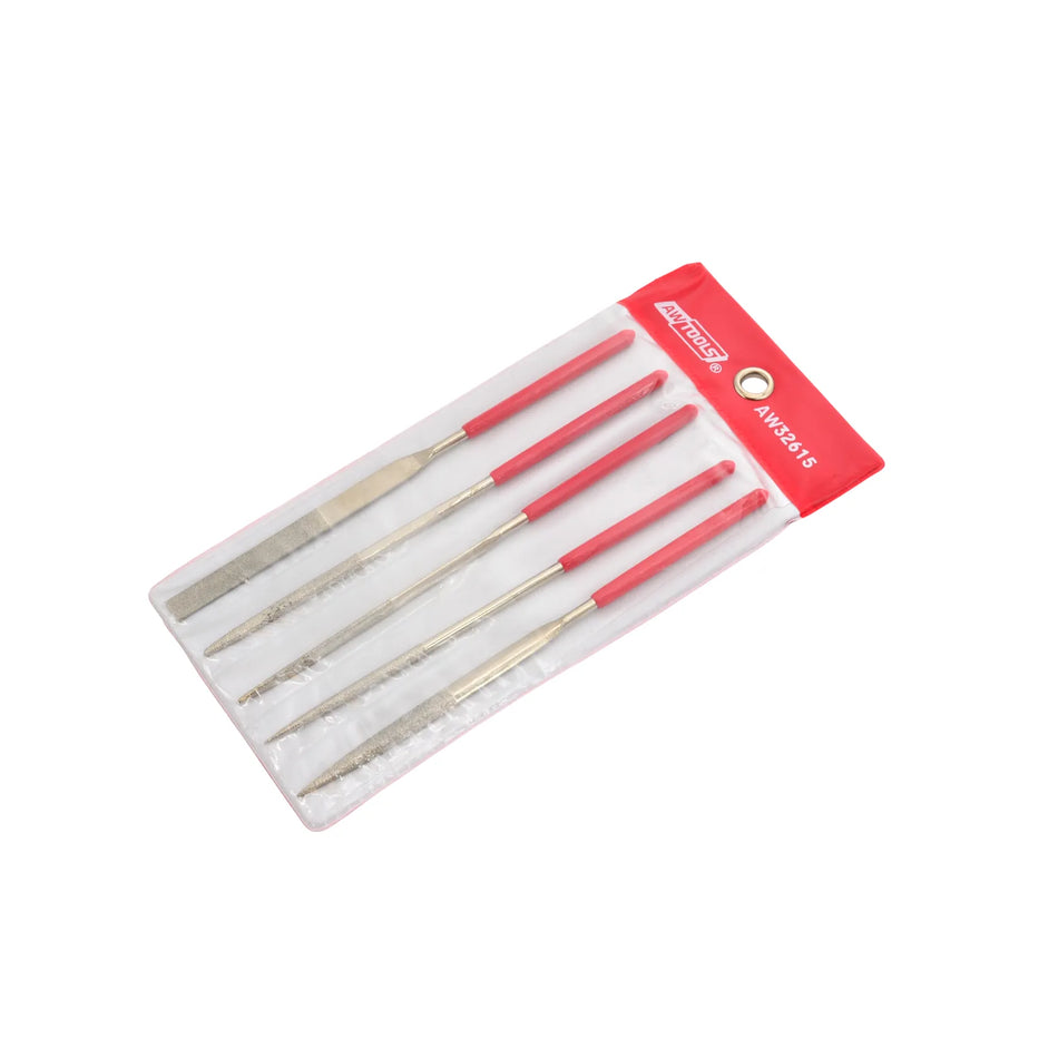 AWTools diamant vijlen set voor metaalbewerking 5-delig 160mm