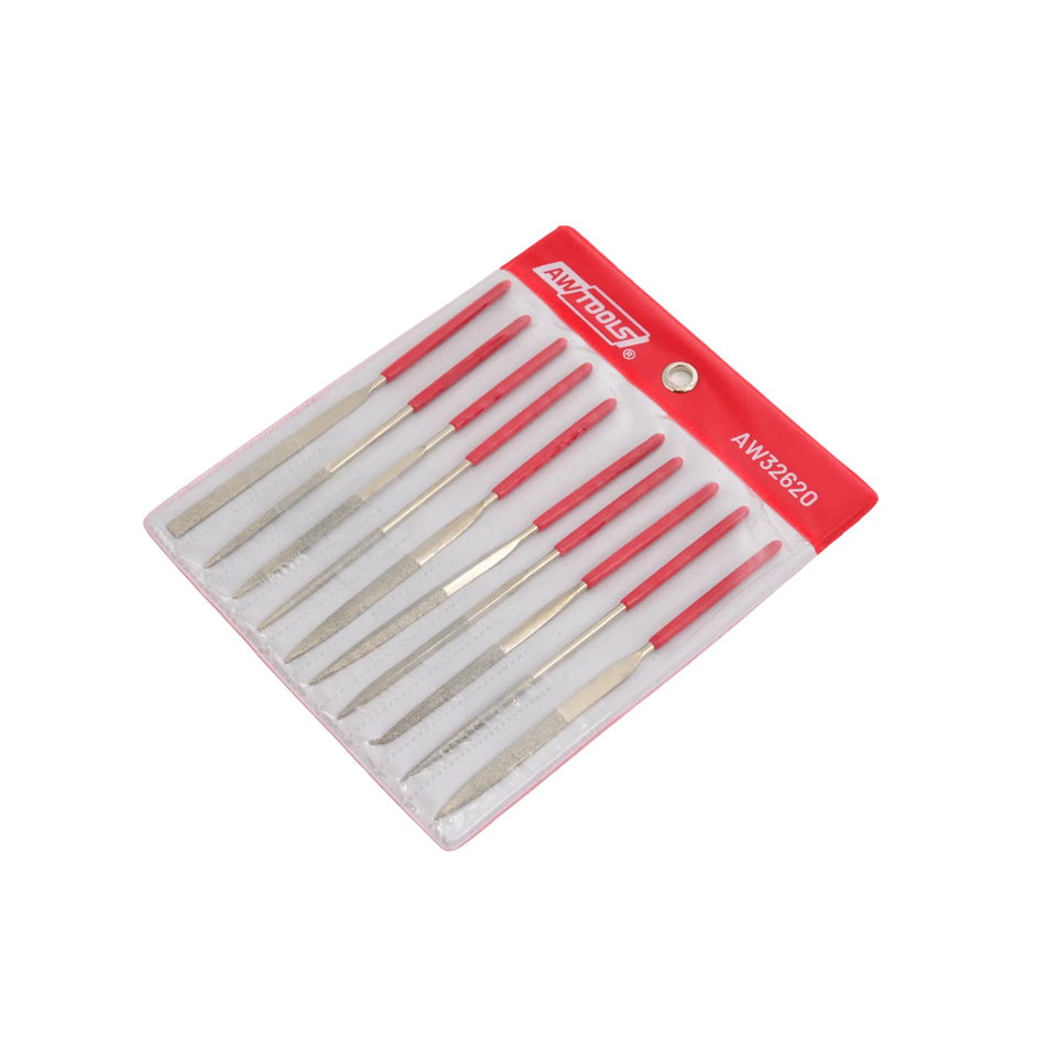 AWTools diamantnaaldvijlen set voor harde materialen 10-delig 140mm