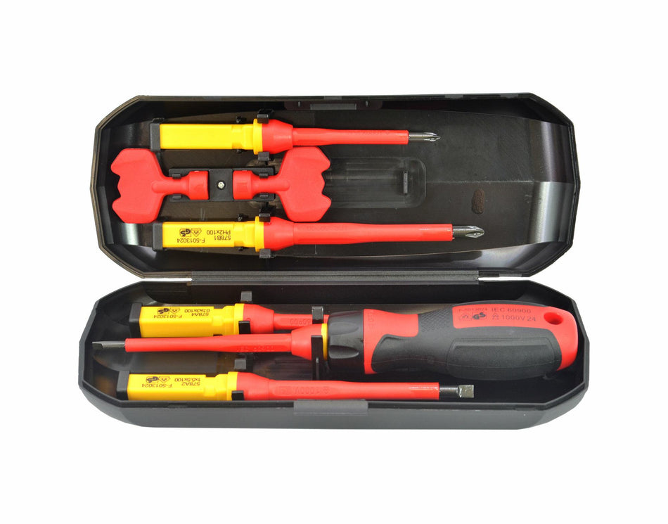 AWTools Set geïsoleerde schroevendraaiers 1000 V VDE S2 8-delig