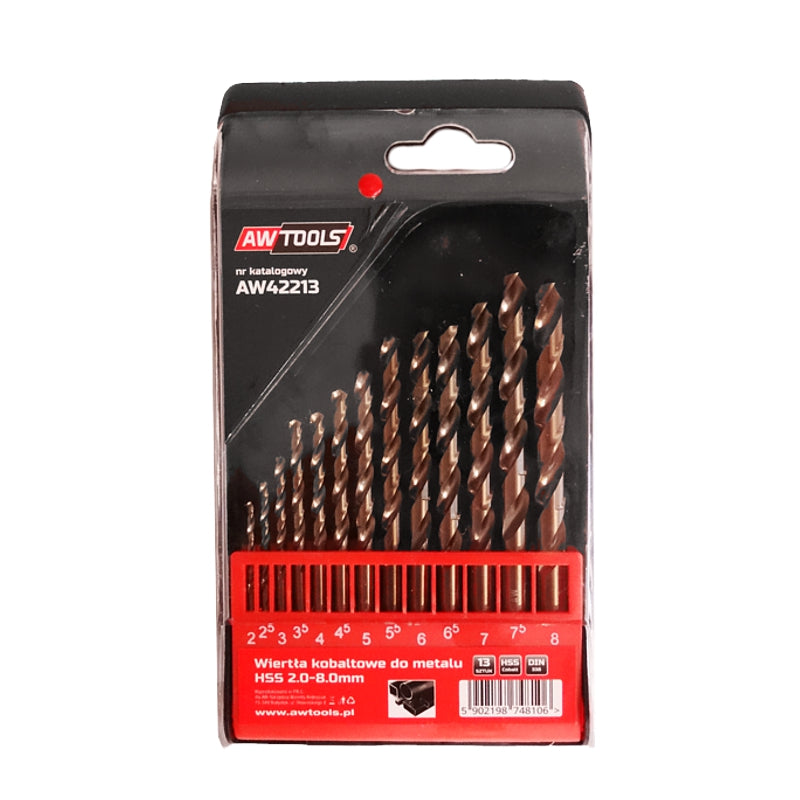 AWTools Kobalt Metaalboorset 2-8 mm 13-delig