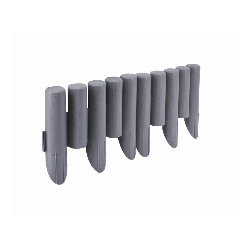 AWTools Tuinpalisade grafiet voor borderafscheiding 2,3m 8-delig