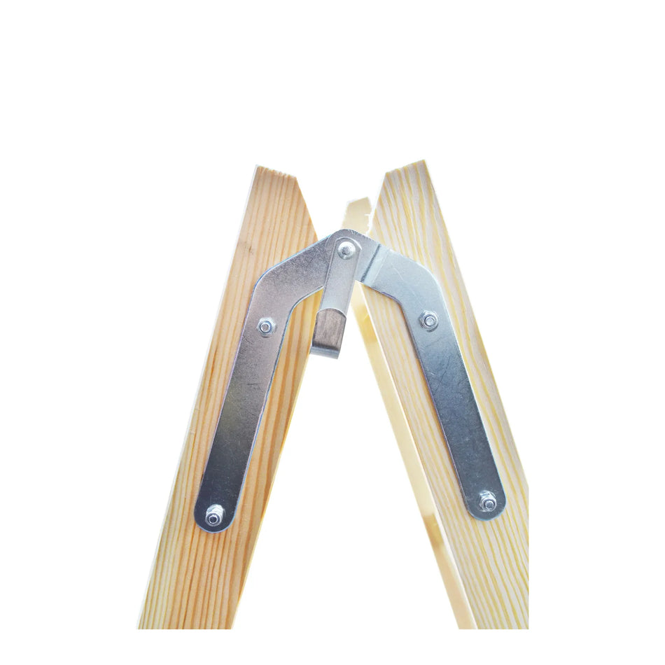 AWTools houten ladder 2x8 treden 150 kg draagkracht