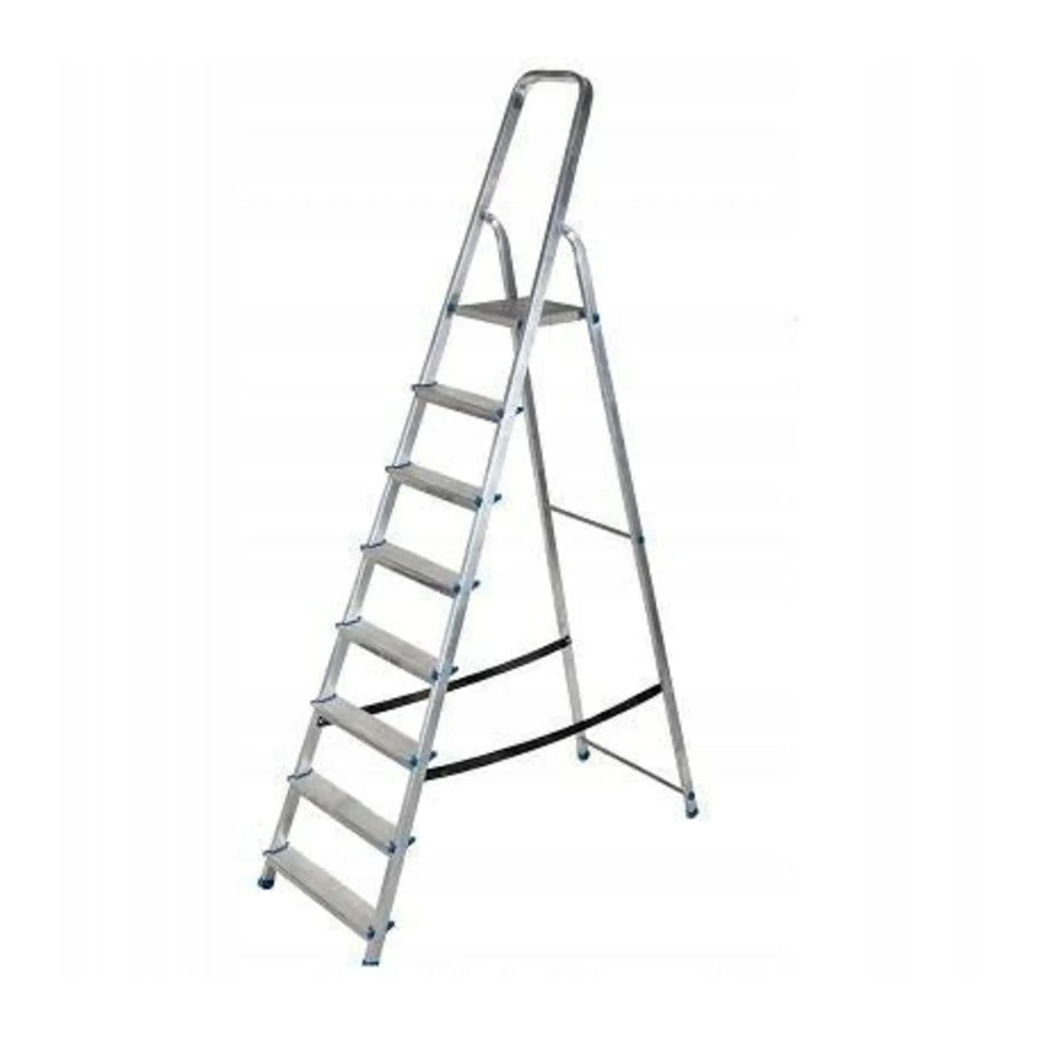 AWTools Aluminium vrijstaande ladder 8 treden 150 kg