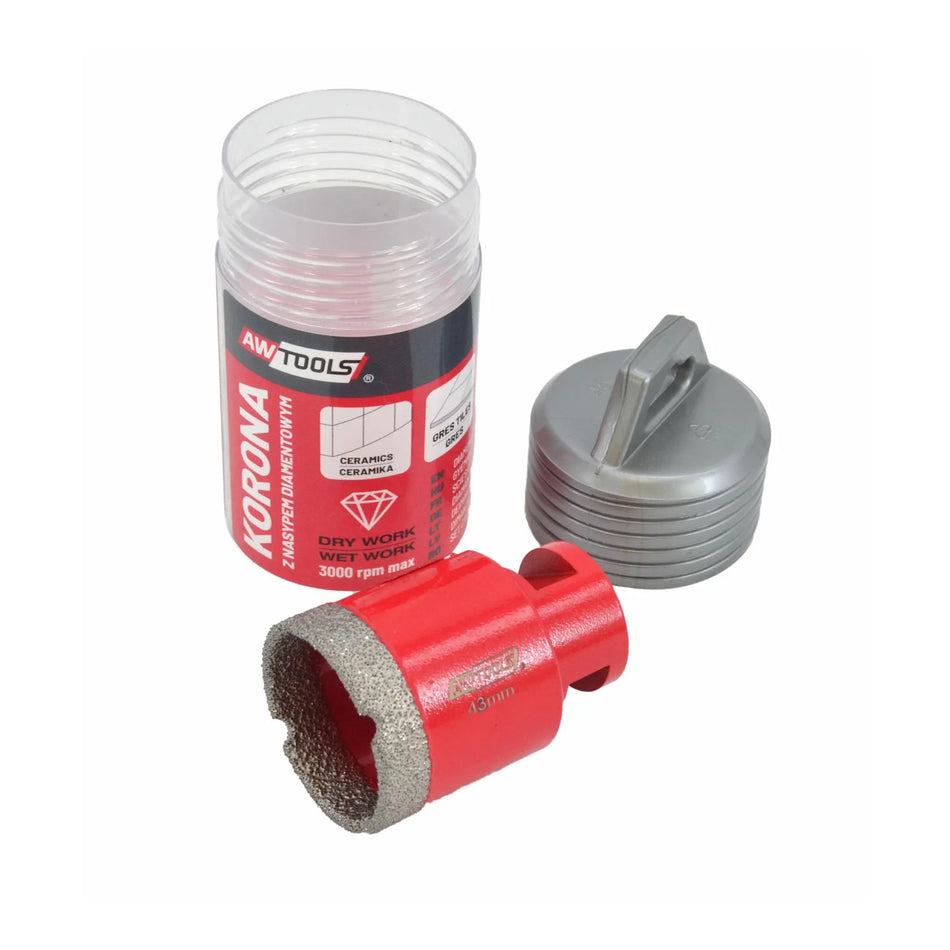 AWTools diamantboor kroon met diamantcoating 61 mm M14