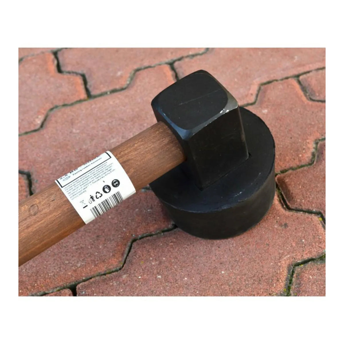 AWTools Rubberen Bestratingshamer 2,4 kg met rubberen slagvlak 10 cm