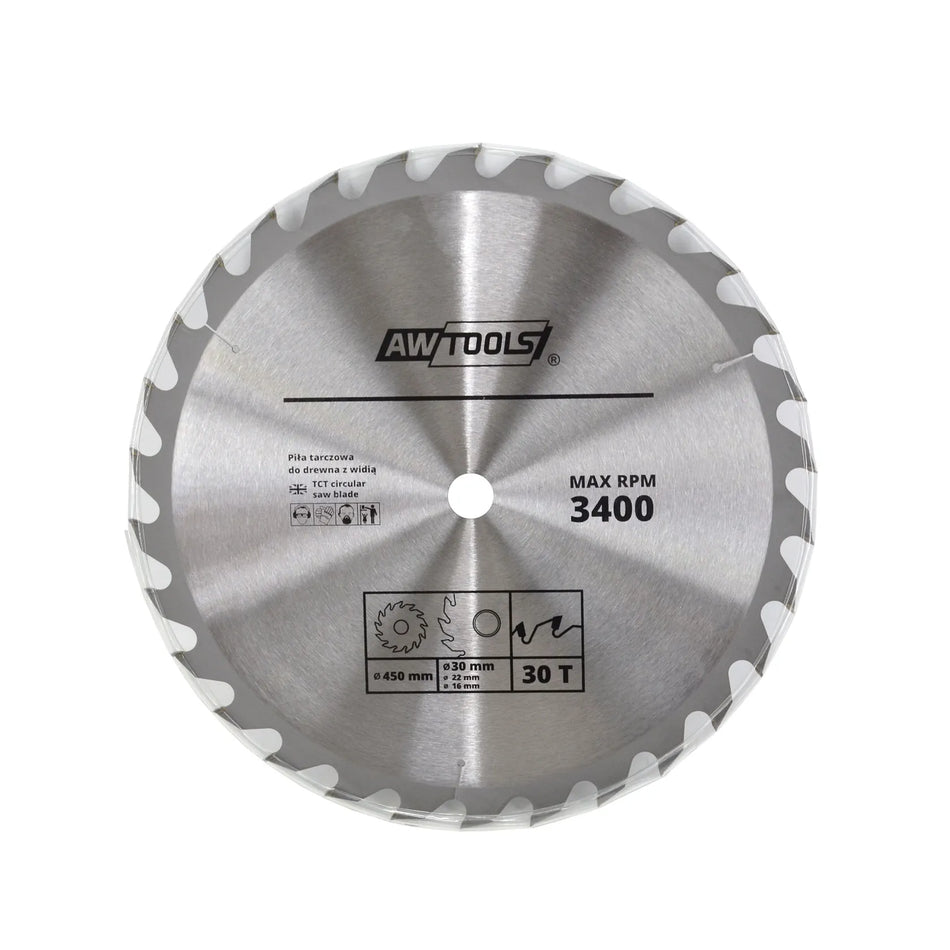 AWTools Tct-zaagblad 30 tanden hout 125 mm