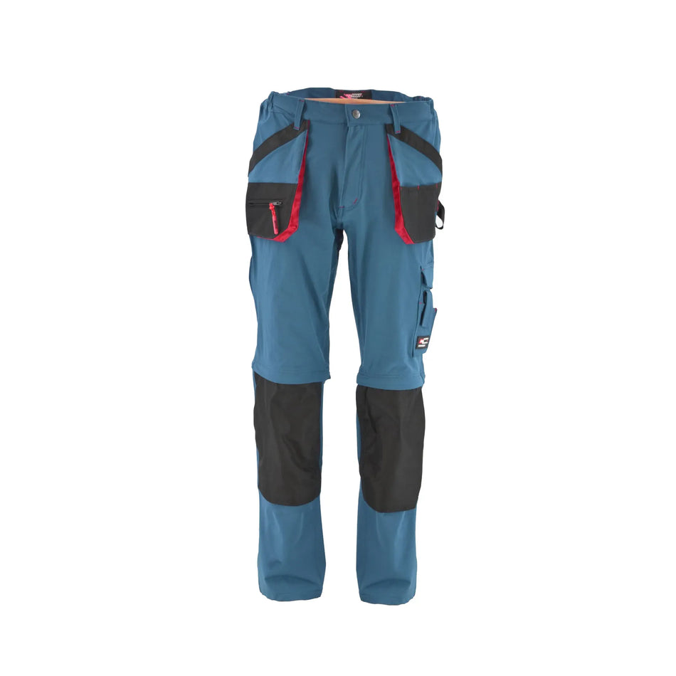 AWTools Werkbroek T2 petrol met afritsbare pijpen XL nylon 235g/m2